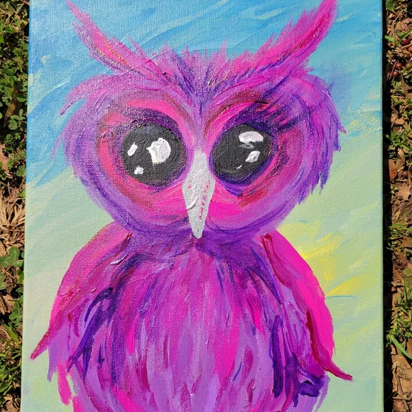"OWLET" Original Artwork 12in X 16in - Picture 5 of 5